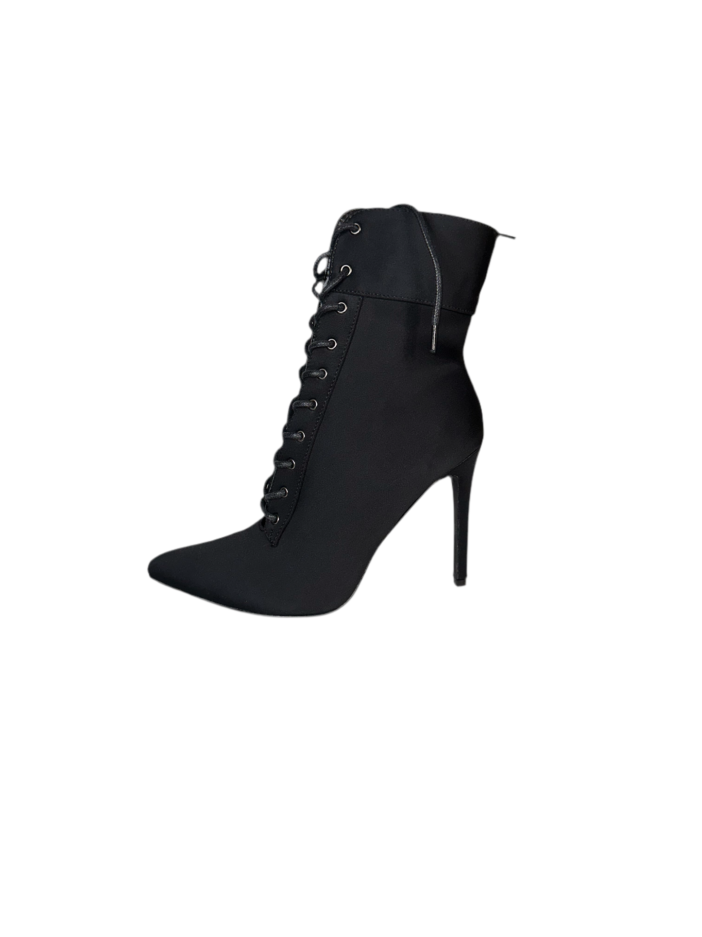 Laced Black Close Toe Ankle Boots