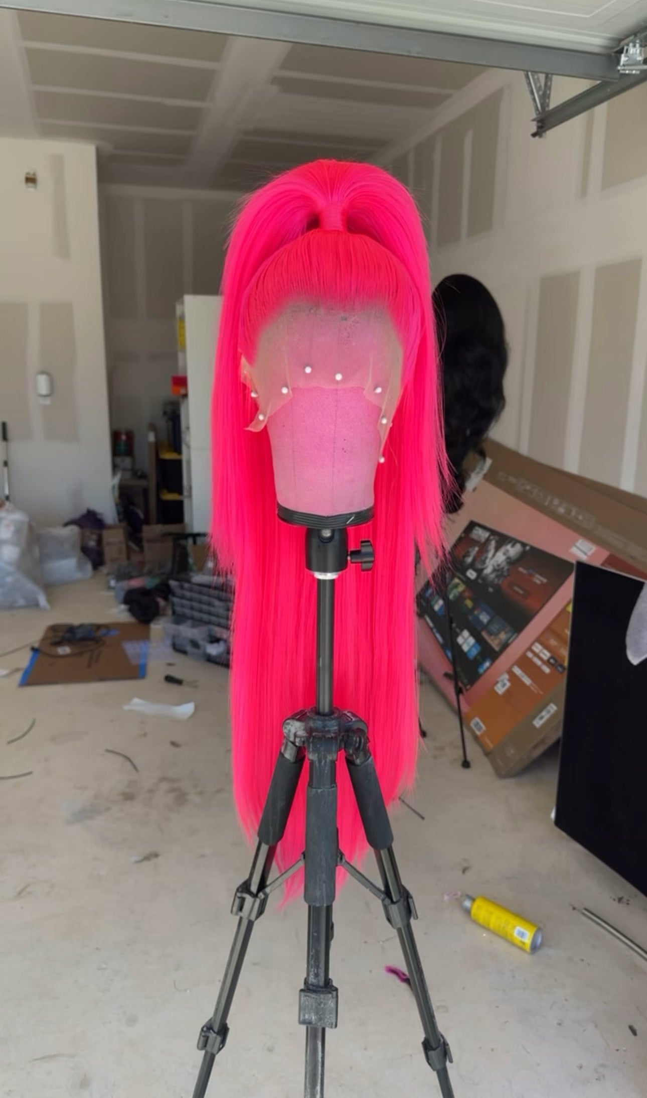Electric Pink Half Up