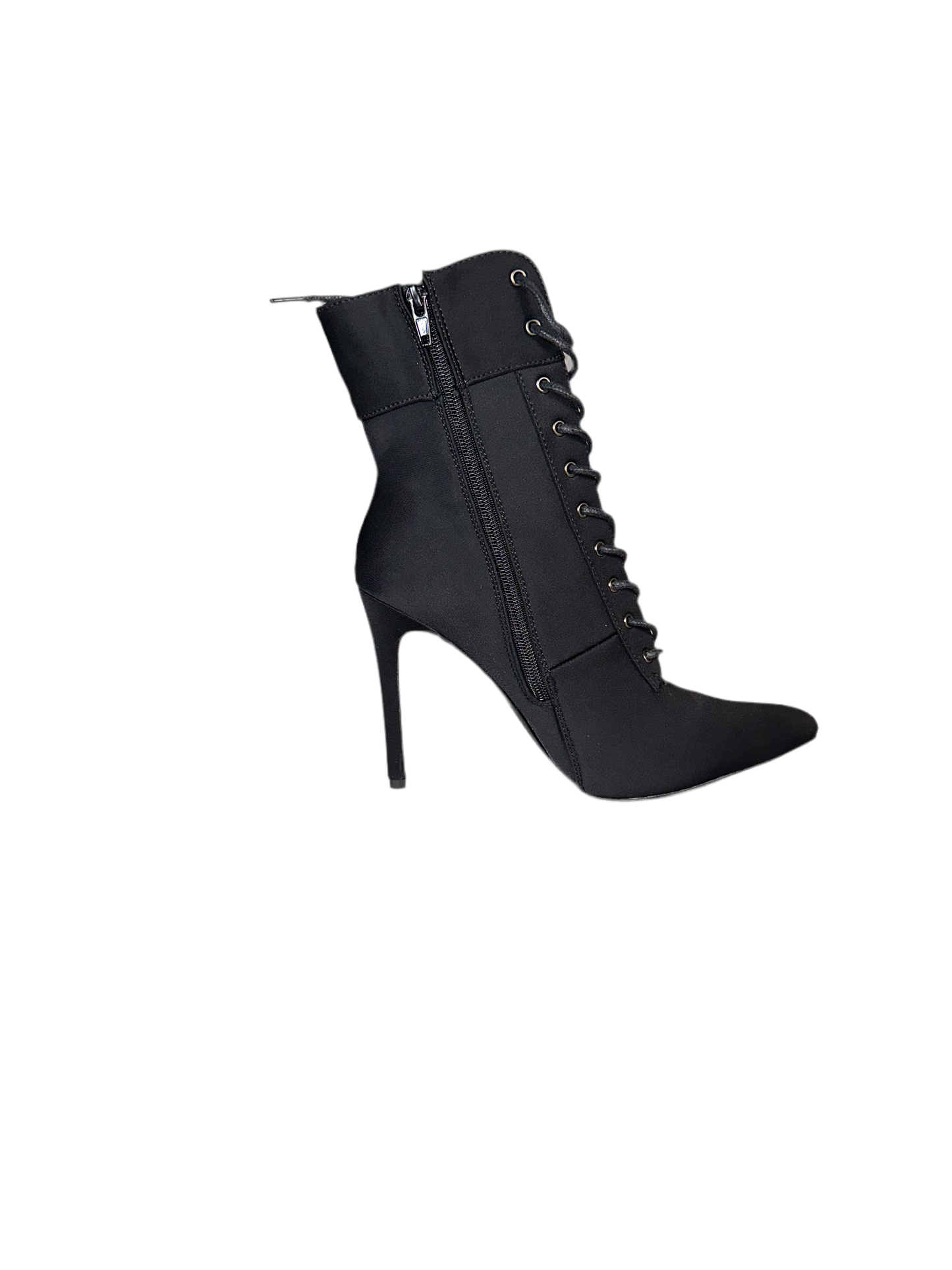 Laced Black Close Toe Ankle Boots