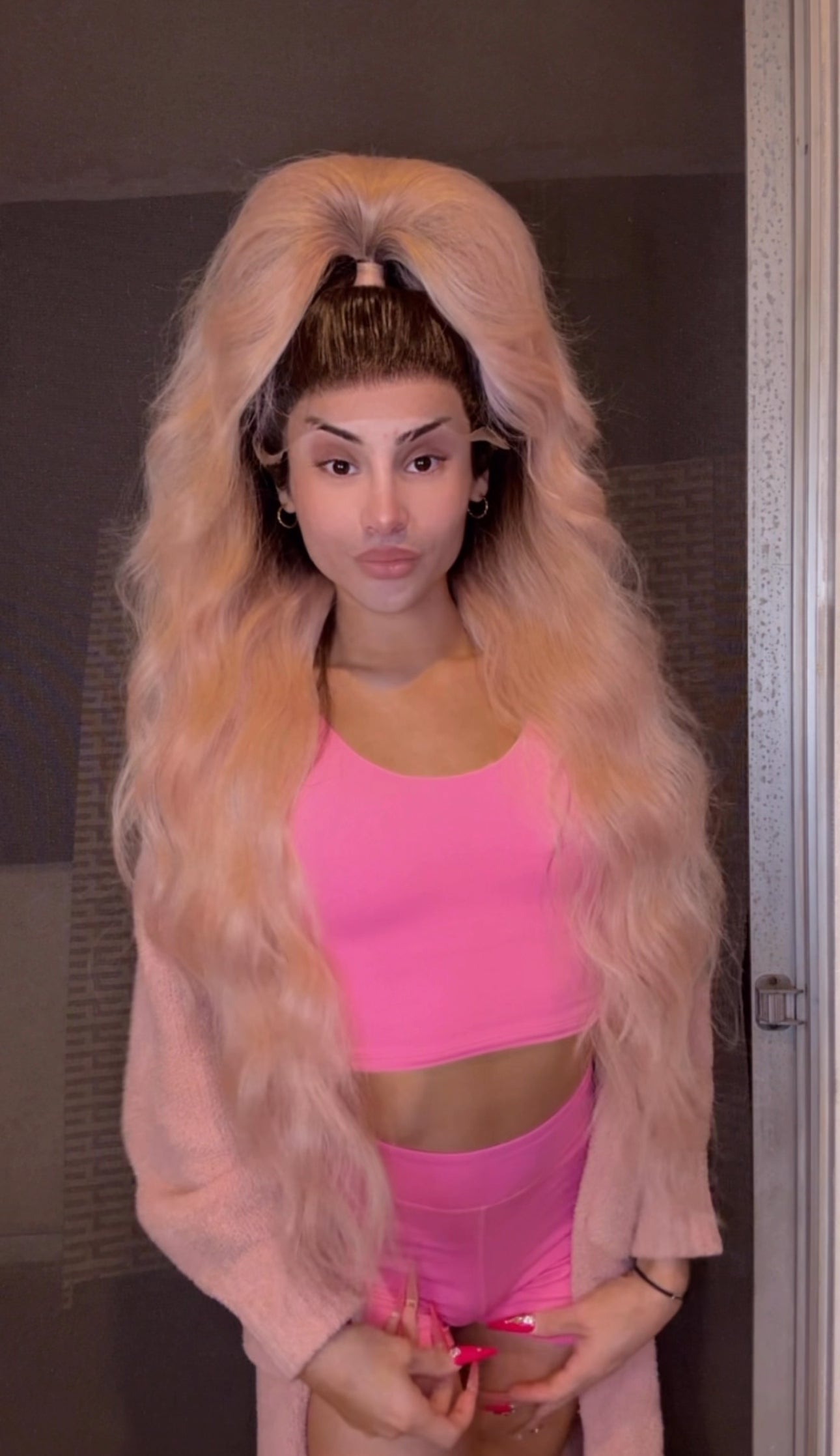 Xtra Long Rose Half Up