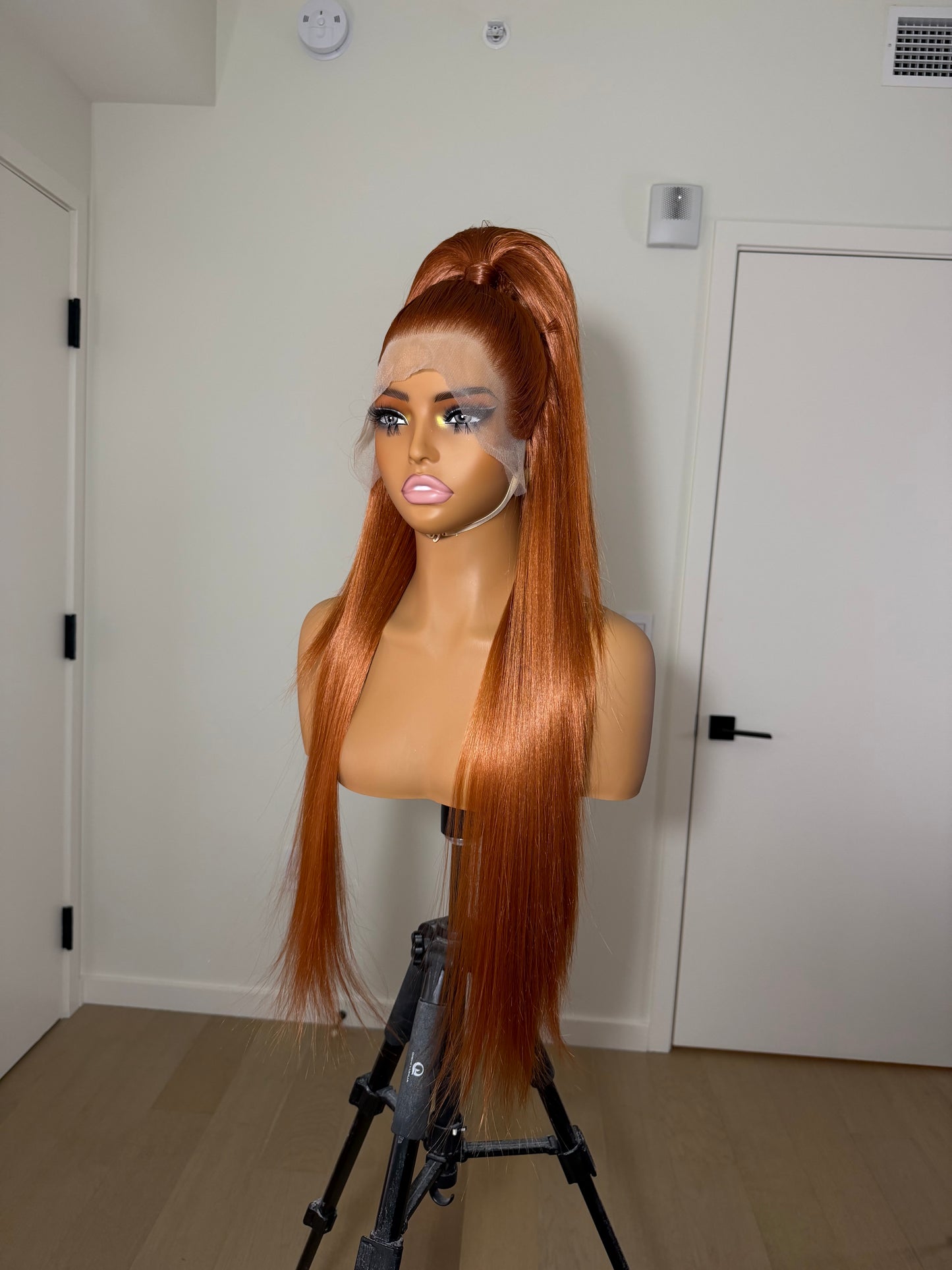 copper brown half up