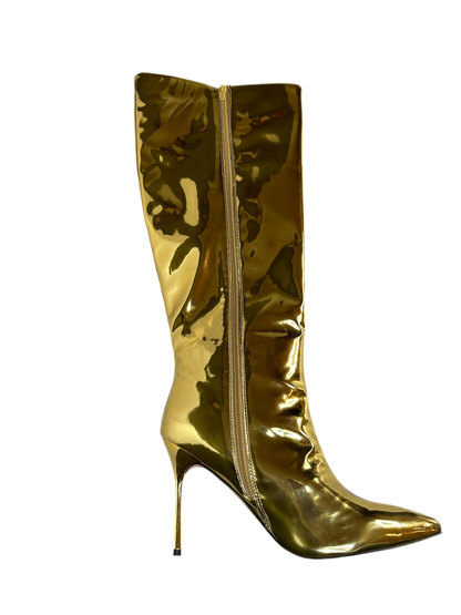 Gold Metallic Knee High Boots