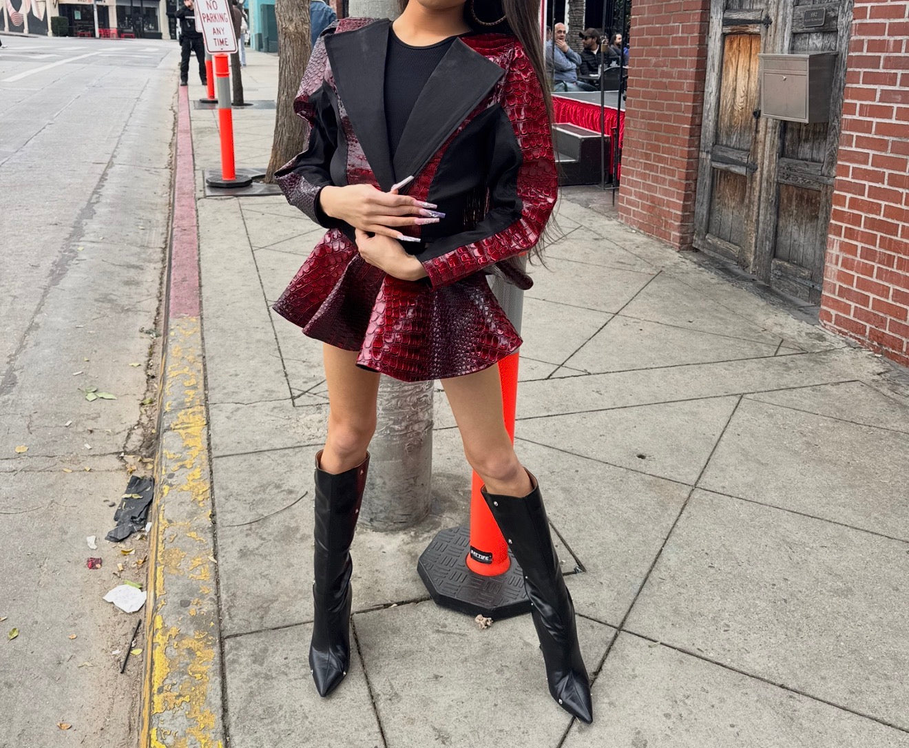 Red Blazer W/ Skirt
