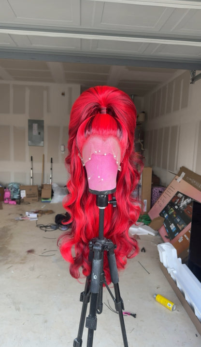 Crimson Doll Half Up