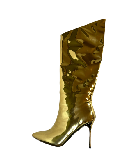 Gold Metallic Knee High Boots