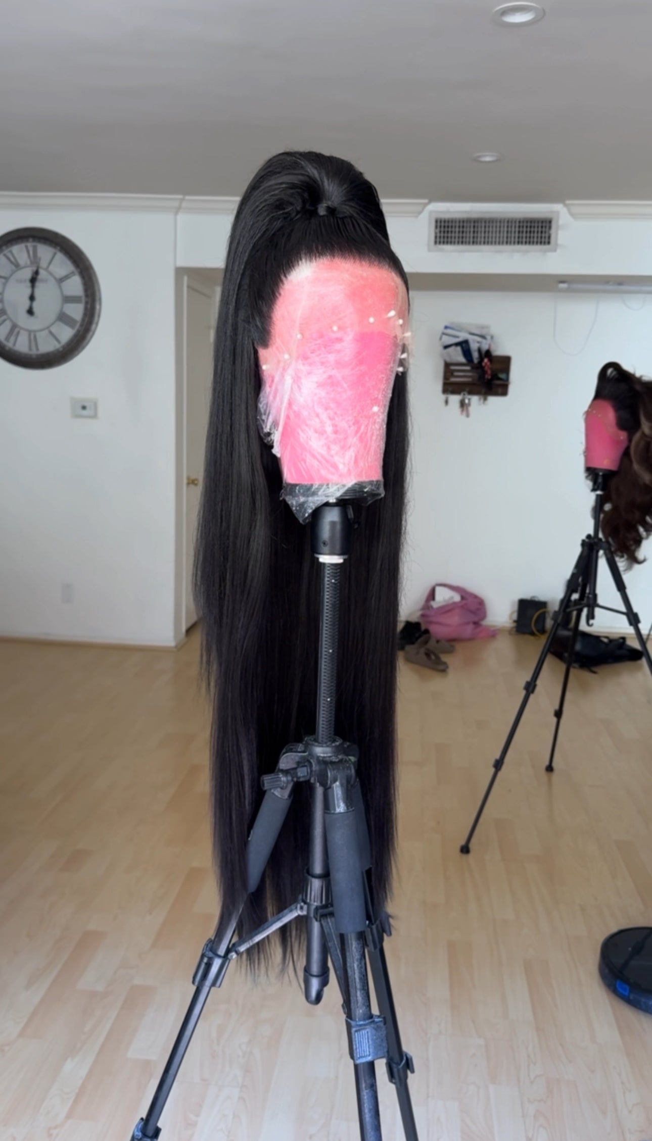 Black Half Up Pony