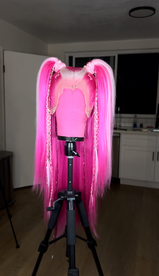 Embellished Pink Pigtails