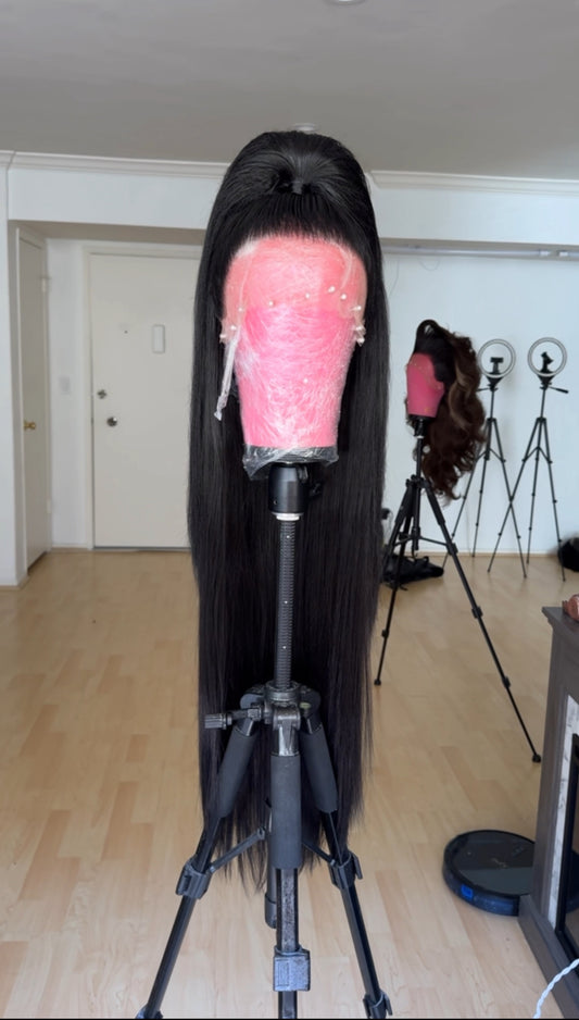 Black Half Up Pony