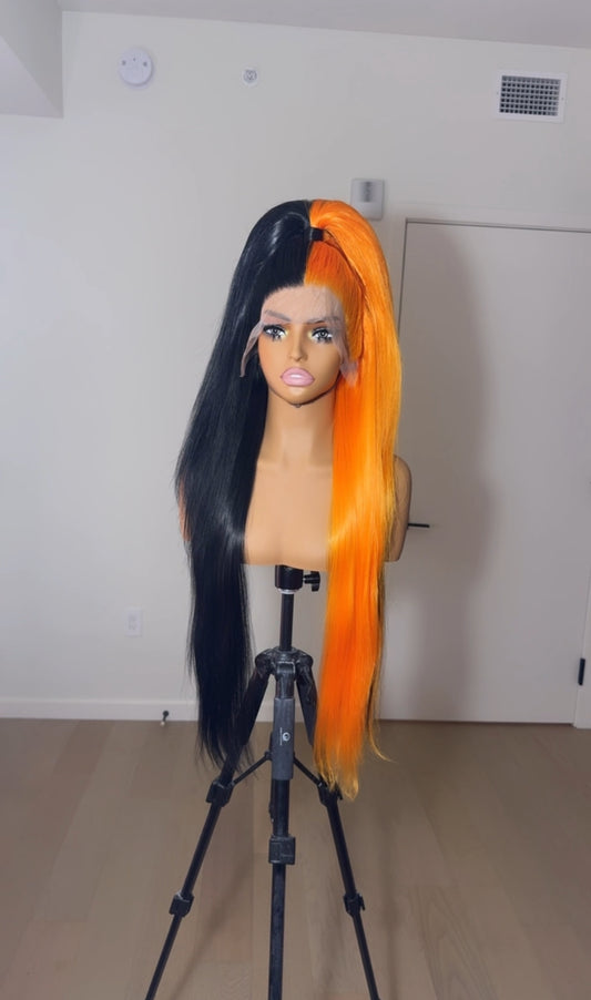 Orange/Black Half Up