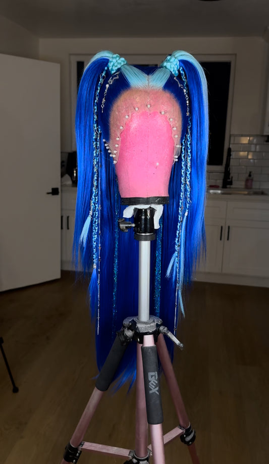 Embellished Blue Pigtails