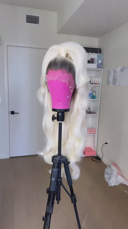 Rooted Bombshell Half Up