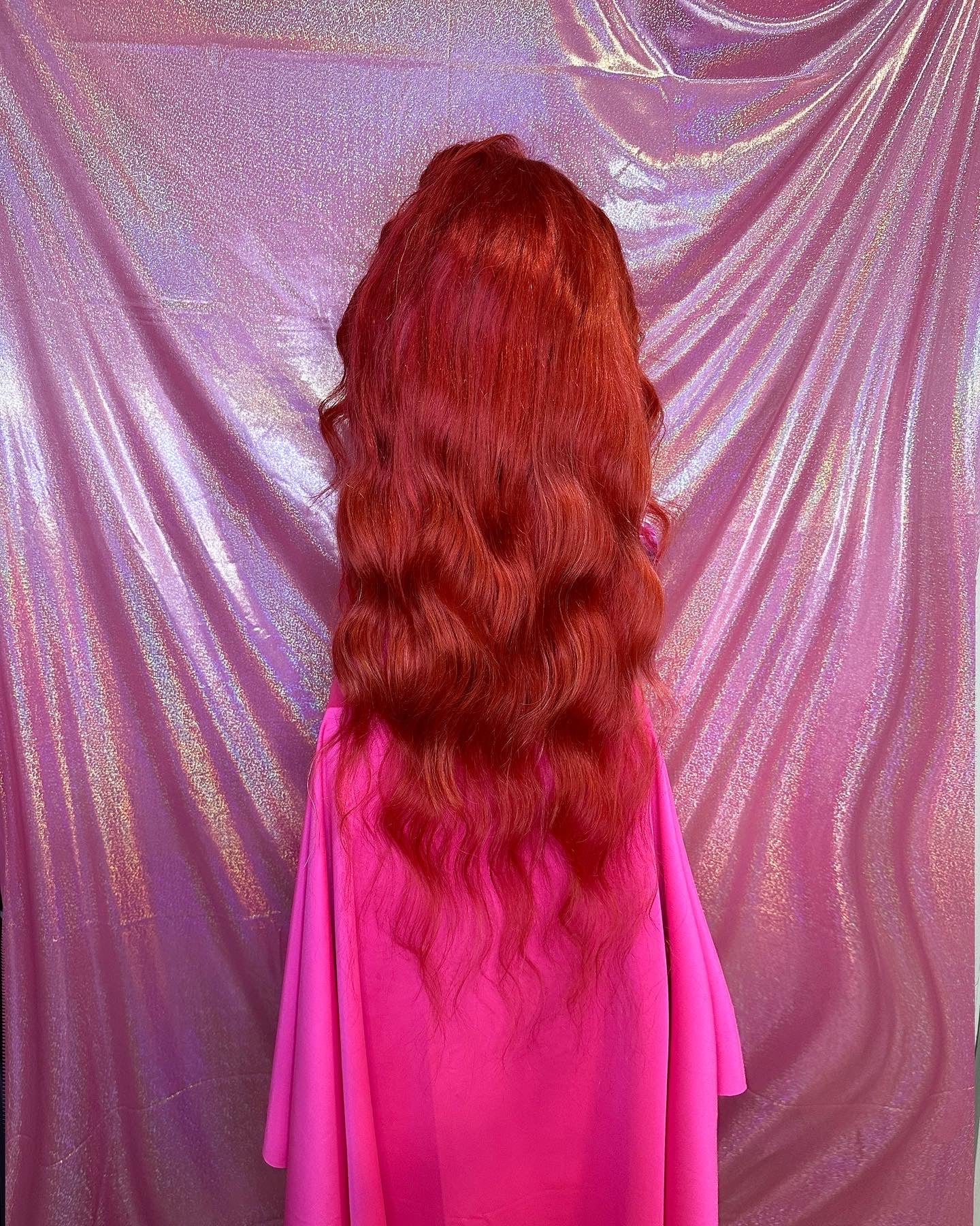 Human Hair Rooted Cherry Red
